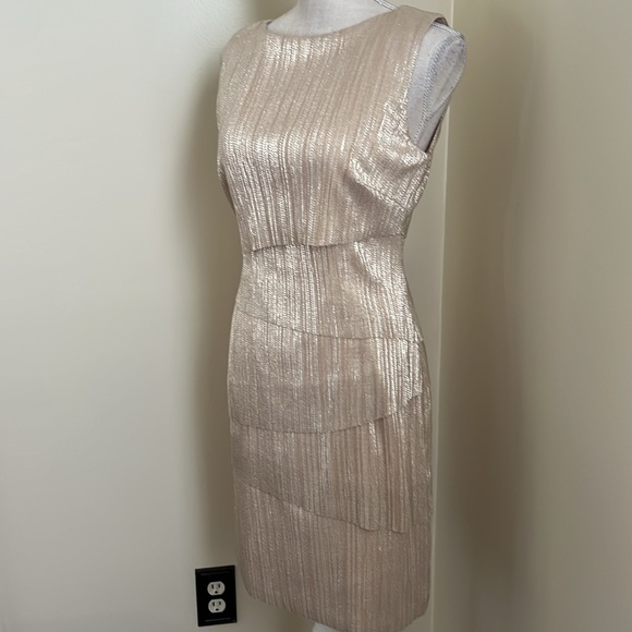 Alex Marie Elegant Gold Sleeveless Dress - Picture 6 of 15